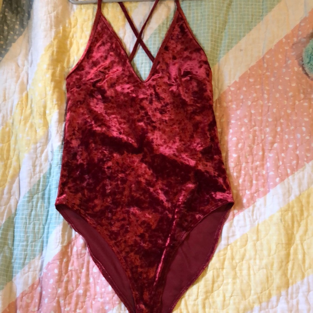 BRAND NEW RED VELVET BODY SUIT
